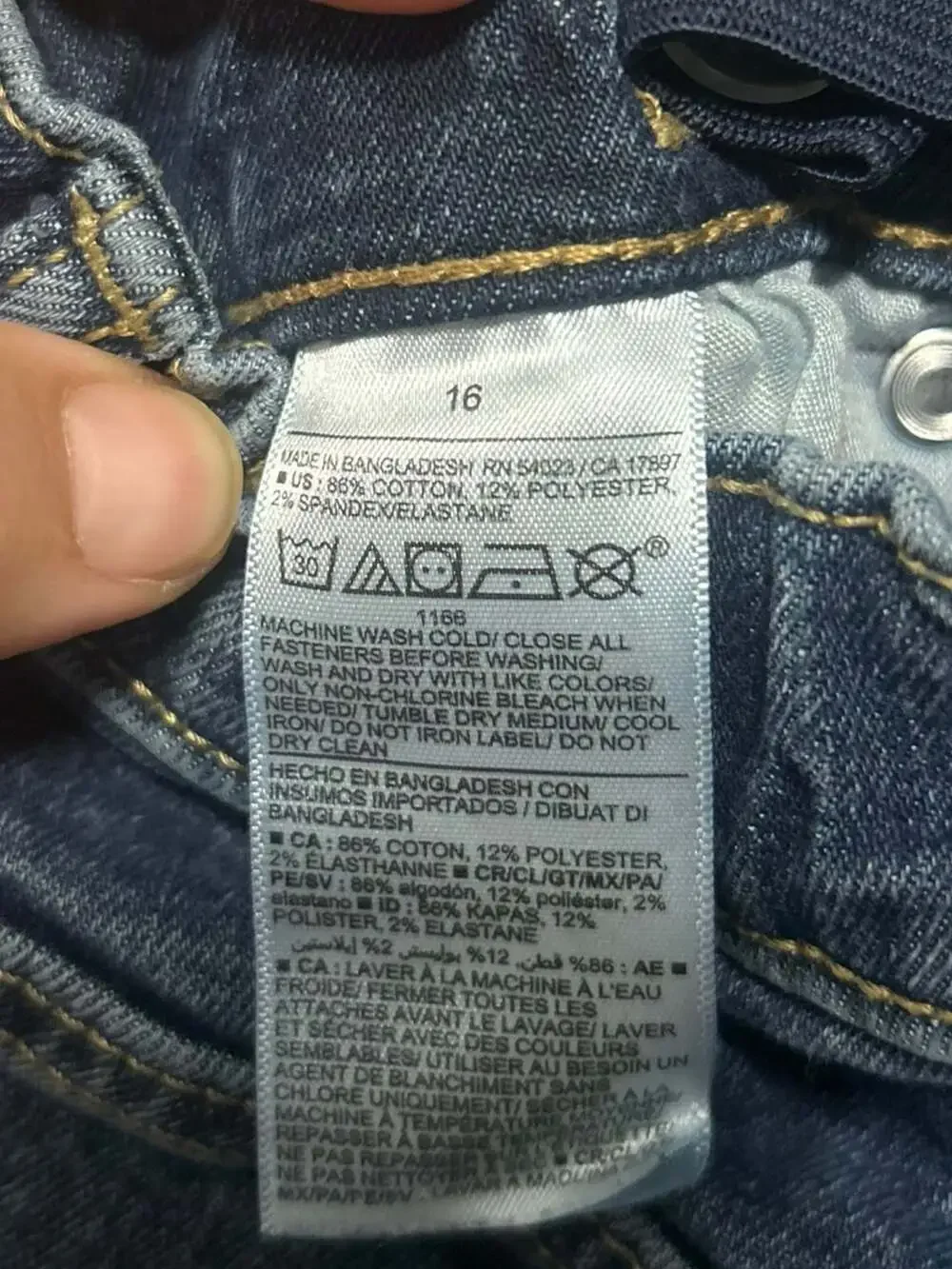 Old Navy Boys Slim 360 Stretch Jeans Size 16 Slim Dark Wash Denim